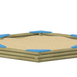 Hexagon sandkasse med sæder